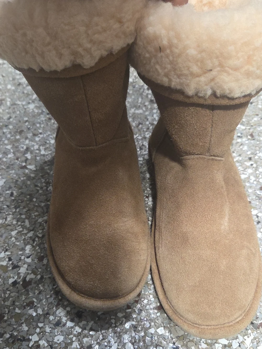 BearPaw Kids Suede Shearling Boots - Chestnut Tan